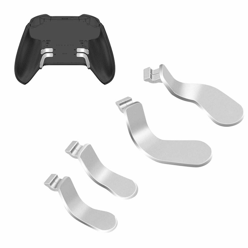 Mcbazel Metal Stainless Steel Paddles Trigger for Xbox Elite/Elite 2, Replacement Parts Accessories Metal Paddles Compatible with Xbox Elite/Elite 2 Controller - 4 Pcs (Silver) - Image 2